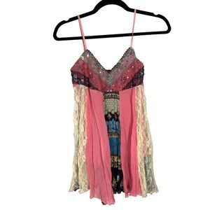 Wet Seal Vintage Patchwork Ethereal Fairy Boho Lace Sequin Babydoll Medium